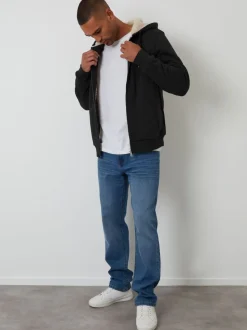 Threadbare Black Borg Lined Zip-Through Hoodie