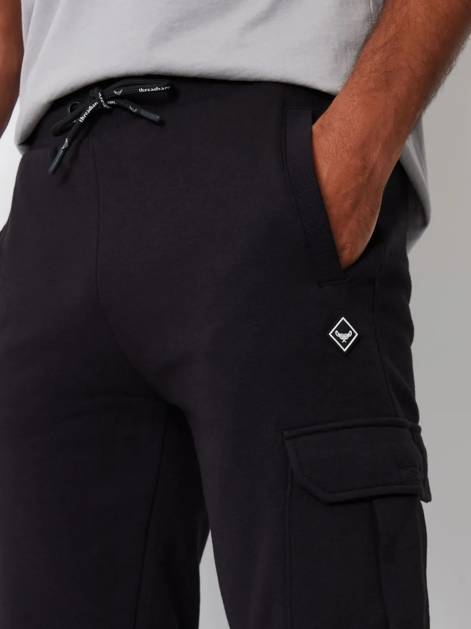 Threadbare Black Cargo Style Joggers