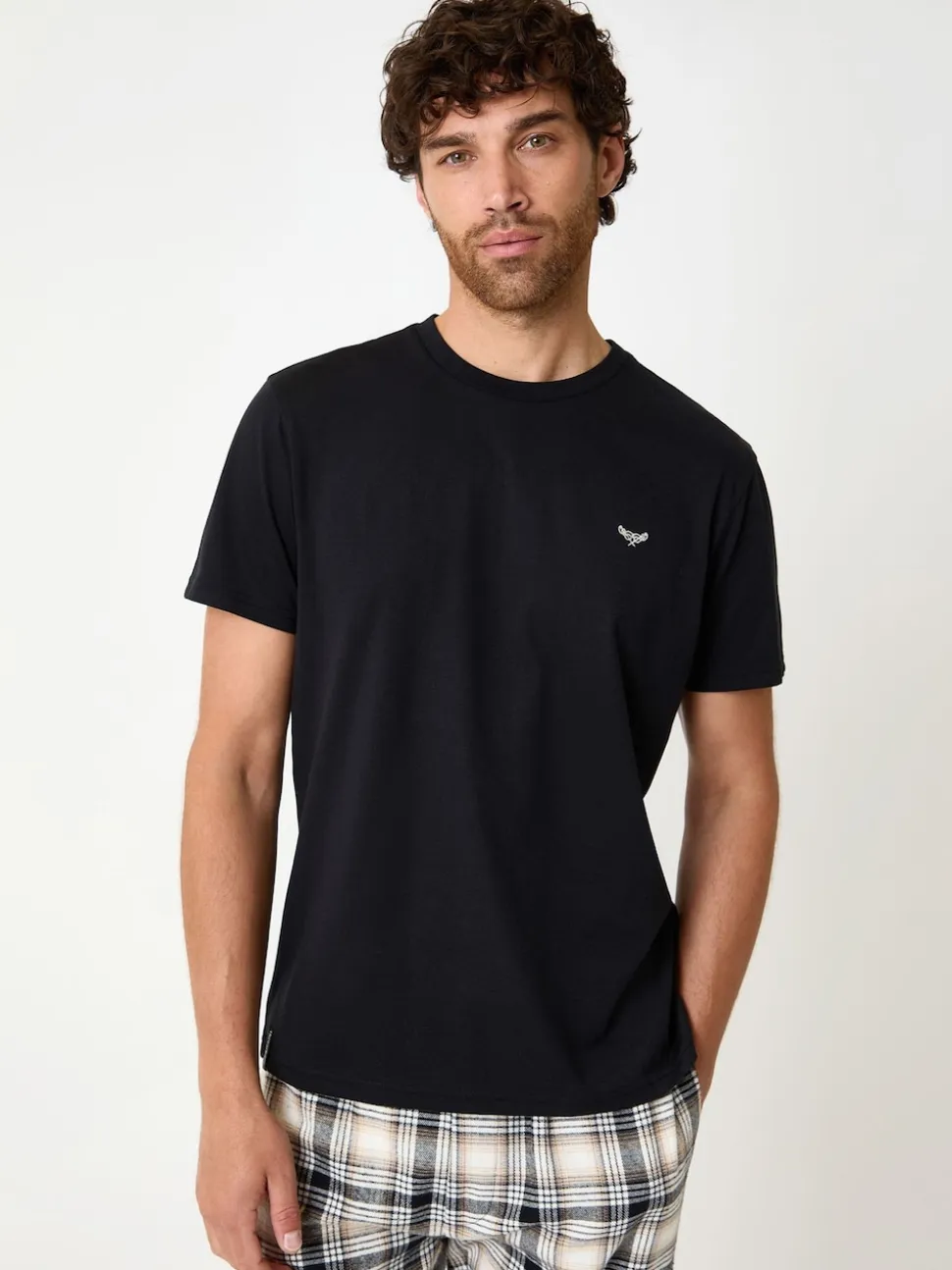 Threadbare Black Check Pyjamas Set