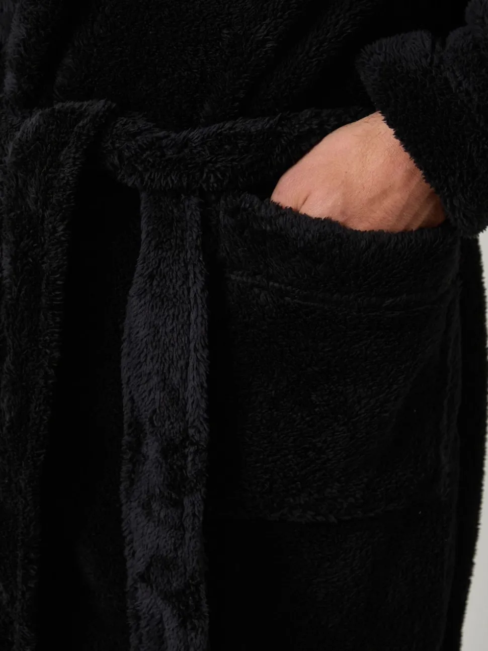 Threadbare Black Cosy Hooded Dressing Gown