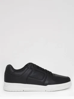 Threadbare Black Court Trainers