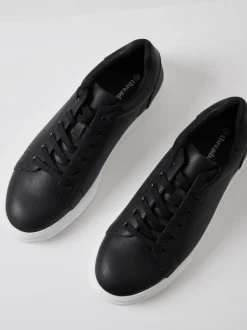 Threadbare Black Court Trainers