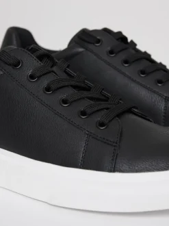 Threadbare Black Court Trainers