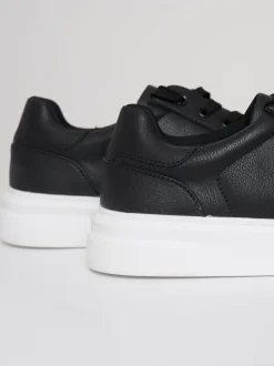 Threadbare Black Court Trainers