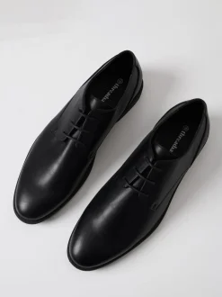 Threadbare Black Derby Shoes