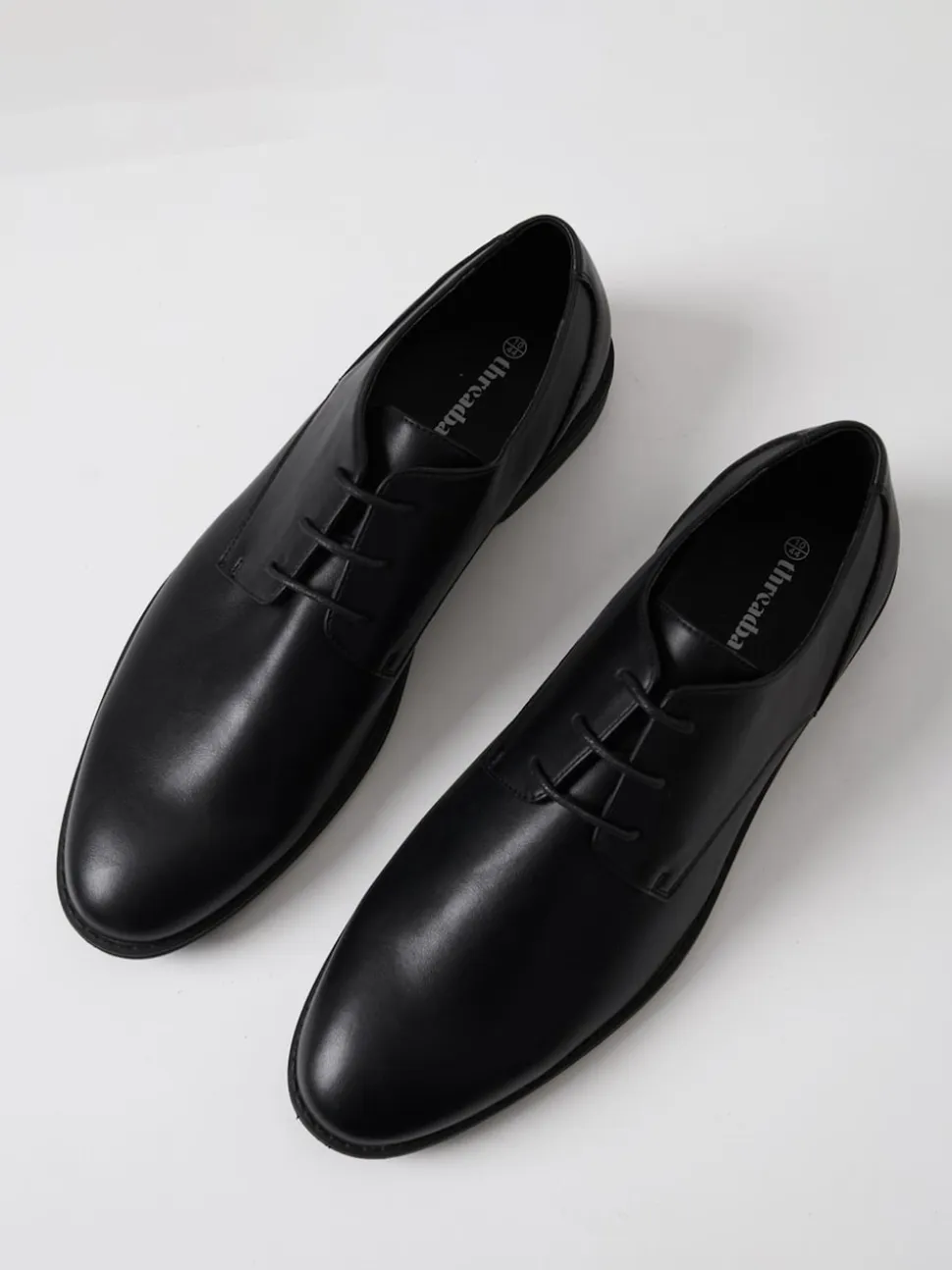 Threadbare Black Derby Shoes