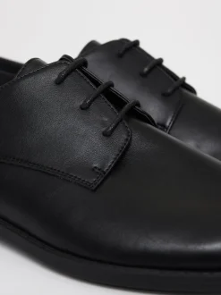 Threadbare Black Derby Shoes