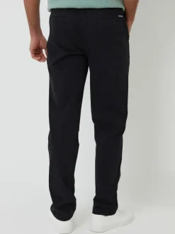 Threadbare Black Elasticated Waist Regular Fit Chino Trousers