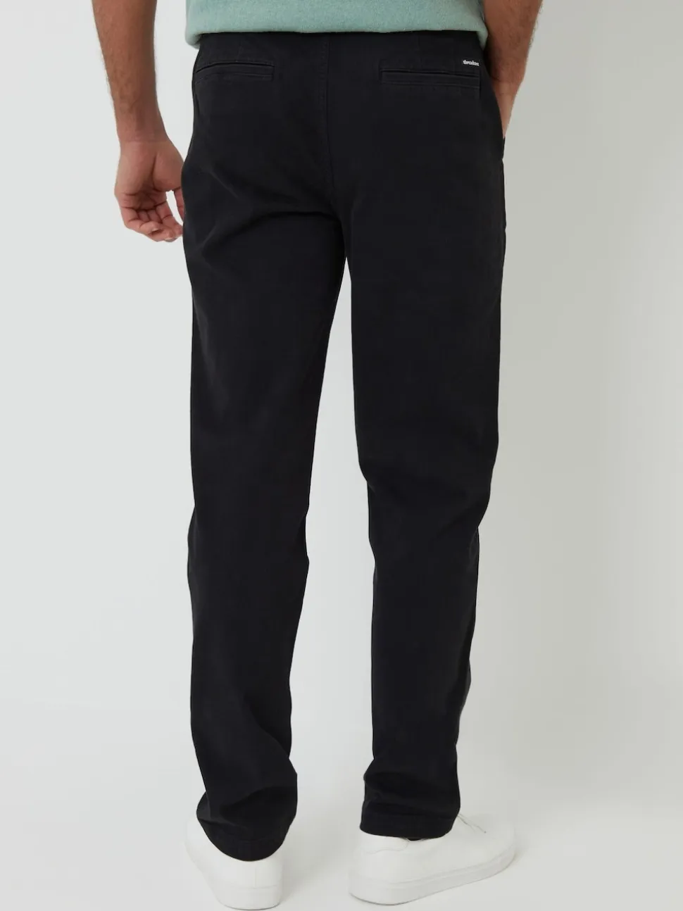Threadbare Black Elasticated Waist Regular Fit Chino Trousers