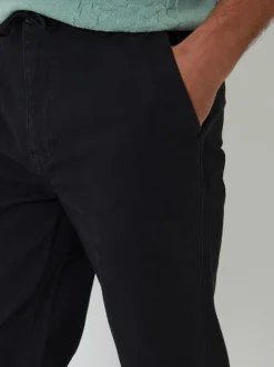 Threadbare Black Elasticated Waist Regular Fit Chino Trousers