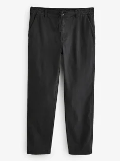 Threadbare Black Elasticated Waist Regular Fit Chino Trousers