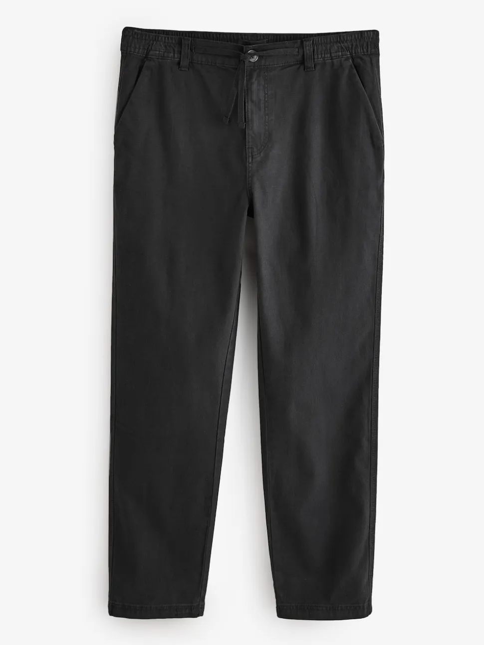 Threadbare Black Elasticated Waist Regular Fit Chino Trousers