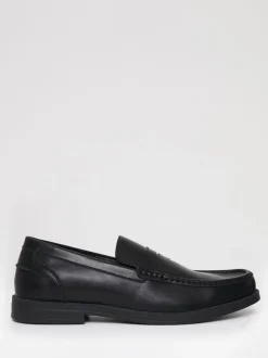 Threadbare Black Faux Leather Penny Loafers