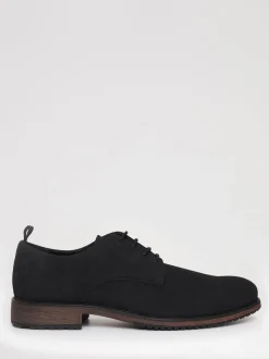 Threadbare Black Faux Suede Derby Shoes