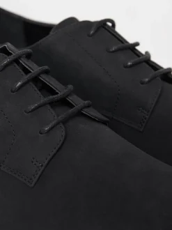 Threadbare Black Faux Suede Derby Shoes