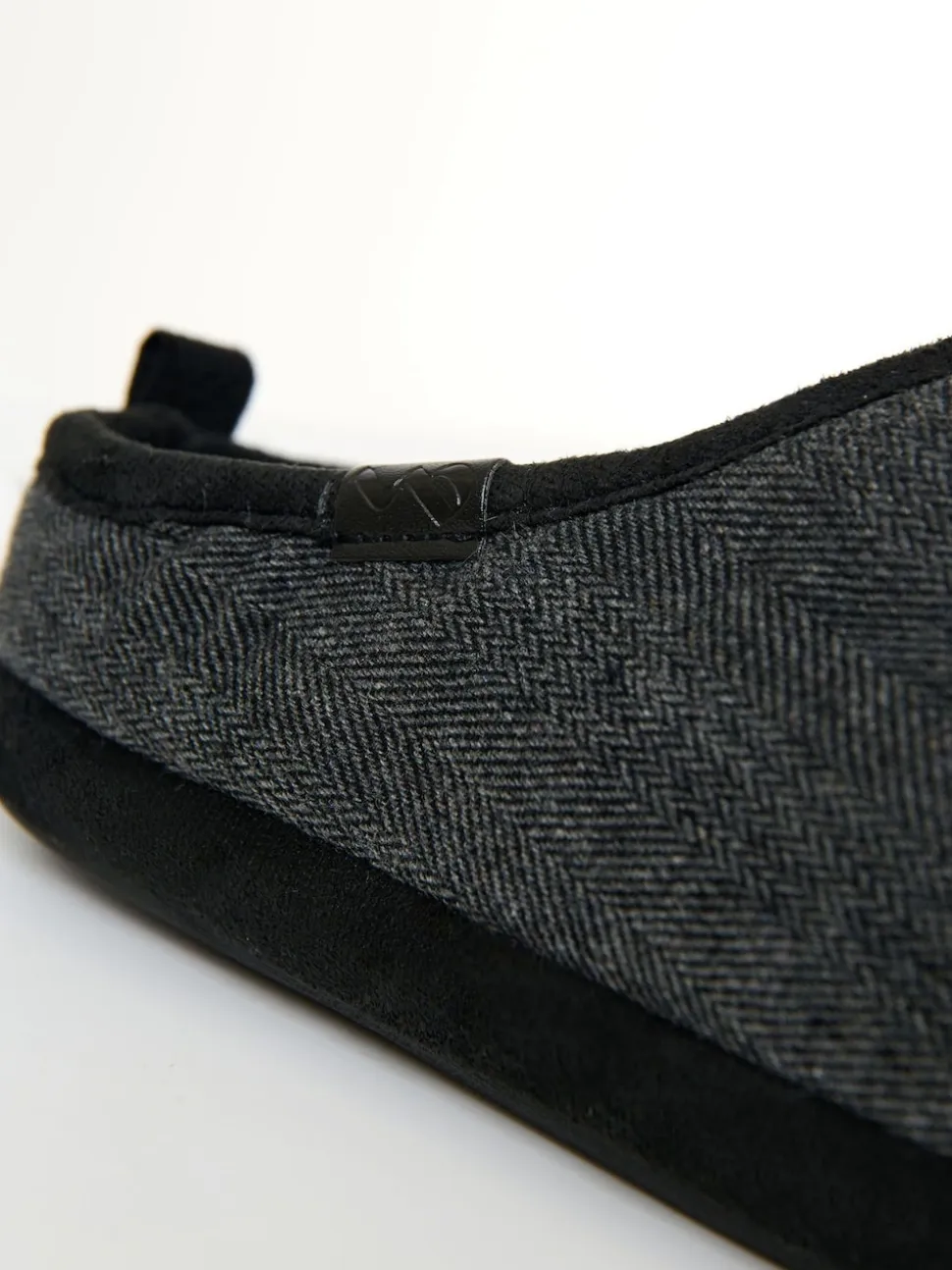 Threadbare Black Faux Suede Faux Fur Lined Mule Slippers