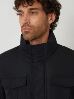 Threadbare Black Funnel Neck Utility Coat