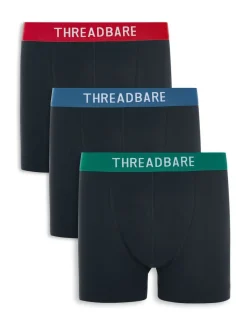 Threadbare Black Hipster Fit Boxer Shorts 3 Pack