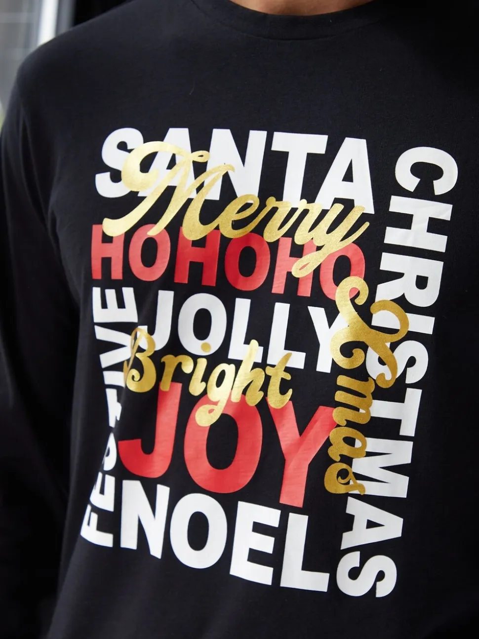 Threadbare Black Jolly Matching Christmas Check Curve Family Pyjamas