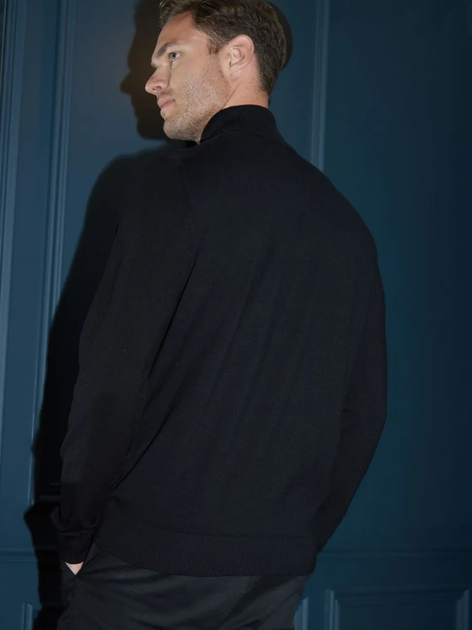 Threadbare Black Knitted Roll Neck Jumper