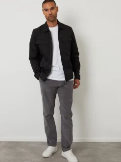 Threadbare Black Lightweight Collared Zip Up Jacket