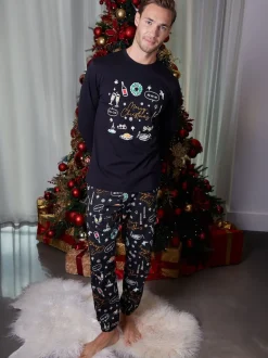 Threadbare Black Merry Matching Christmas Family Pyjamas