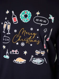 Threadbare Black Merry Matching Christmas Family Pyjamas