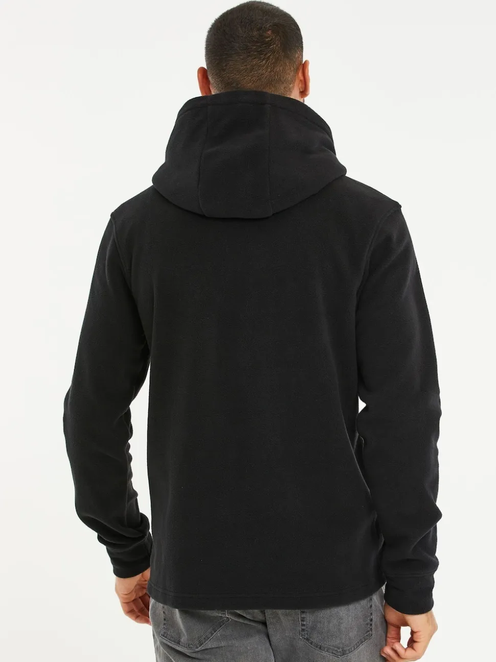 Threadbare Black Microfleece Overhead Hoodie