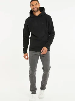 Threadbare Black Microfleece Overhead Hoodie