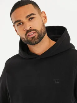 Threadbare Black Microfleece Overhead Hoodie