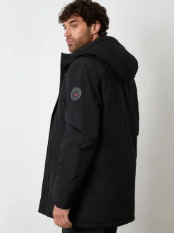 Threadbare Black Mock Inner Longline Utility Coat