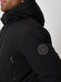Threadbare Black Mock Inner Longline Utility Coat
