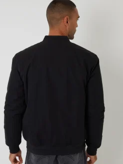 Threadbare Black Padded Bomber Jacket