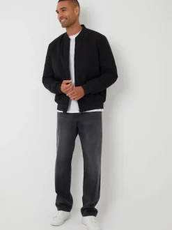 Threadbare Black Padded Bomber Jacket