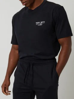 Threadbare Black Peached Cotton Graphic Lounge Set