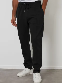 Threadbare Black Pintuck Pique Joggers