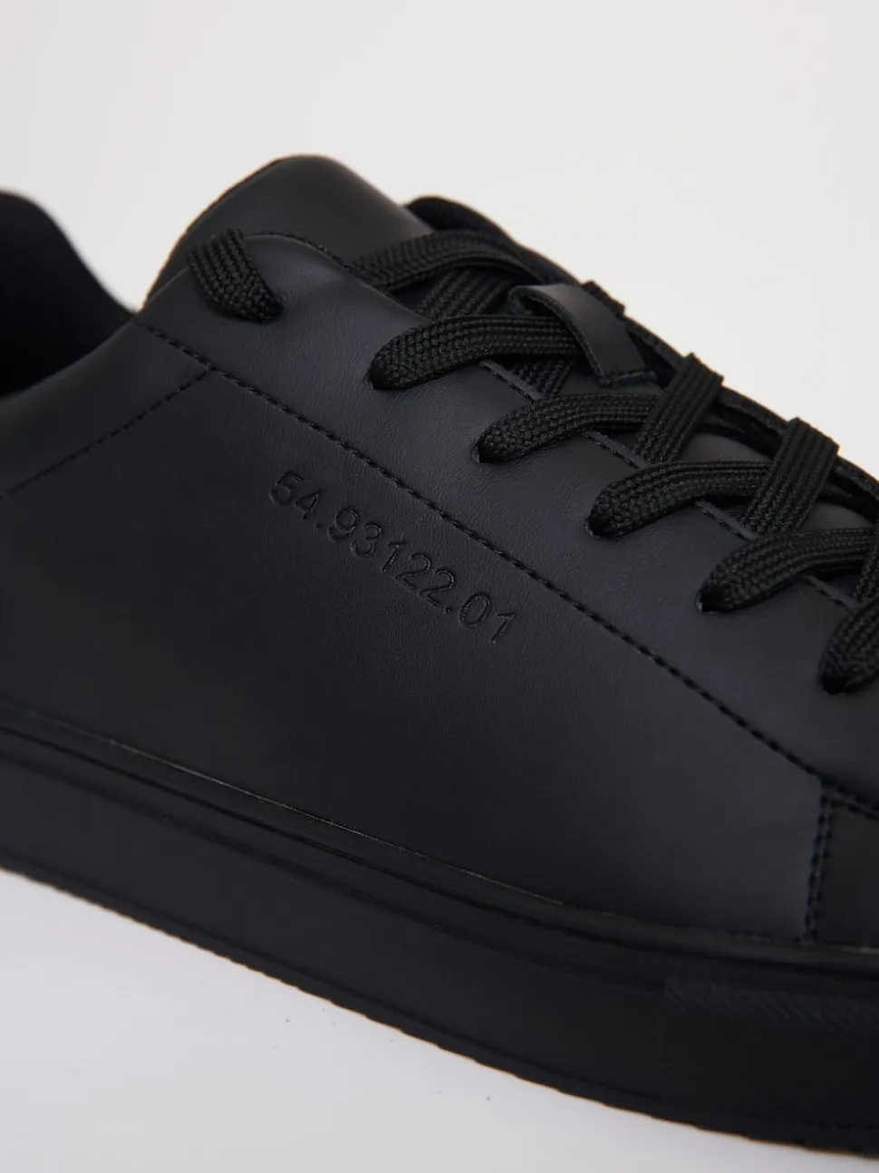 Threadbare Black PU Court Trainers