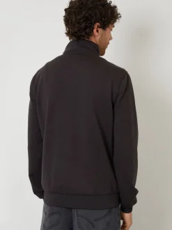 Threadbare Black Quilted Hybrid Funnel Neck Jacket