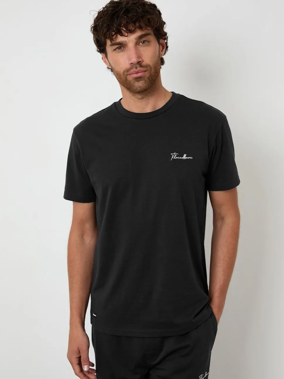 Threadbare Black Short Sleeve T-Shirts & Joggers Lounge Sets 2 Pack