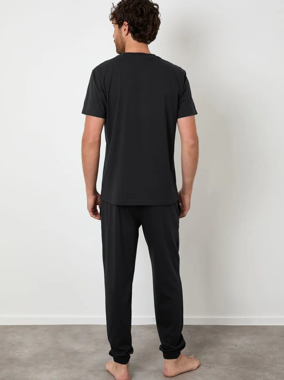 Threadbare Black Short Sleeve T-Shirts & Joggers Lounge Sets 2 Pack