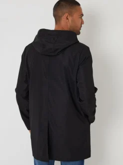 Threadbare Black Showerproof Zip Up Hooded Raincoat