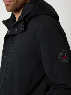 Threadbare Black Showerproof Padded Hooded Coat