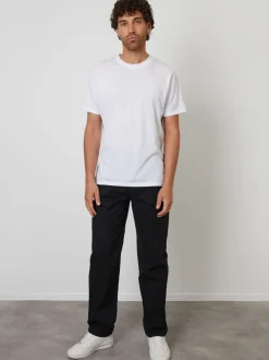 Threadbare Black Straight Leg Stretch Waist Chino Trousers