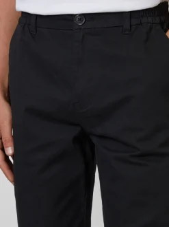 Threadbare Black Straight Leg Stretch Waist Chino Trousers