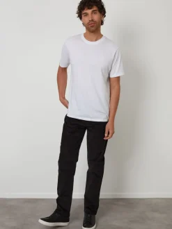 Threadbare Black Straight Leg 5 Pocket Stretch Corduroy Trousers