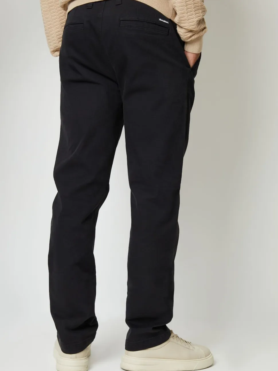 Threadbare Black Straight Leg Canvas Trousers With Stretch
