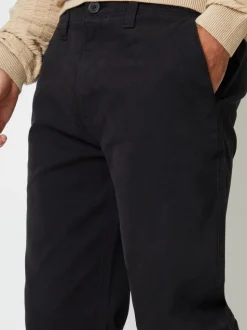 Threadbare Black Straight Leg Canvas Trousers With Stretch