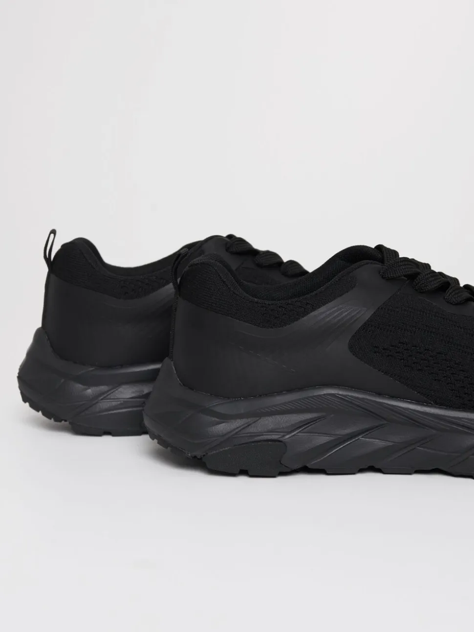 Threadbare Black Textured Slip On Trainers