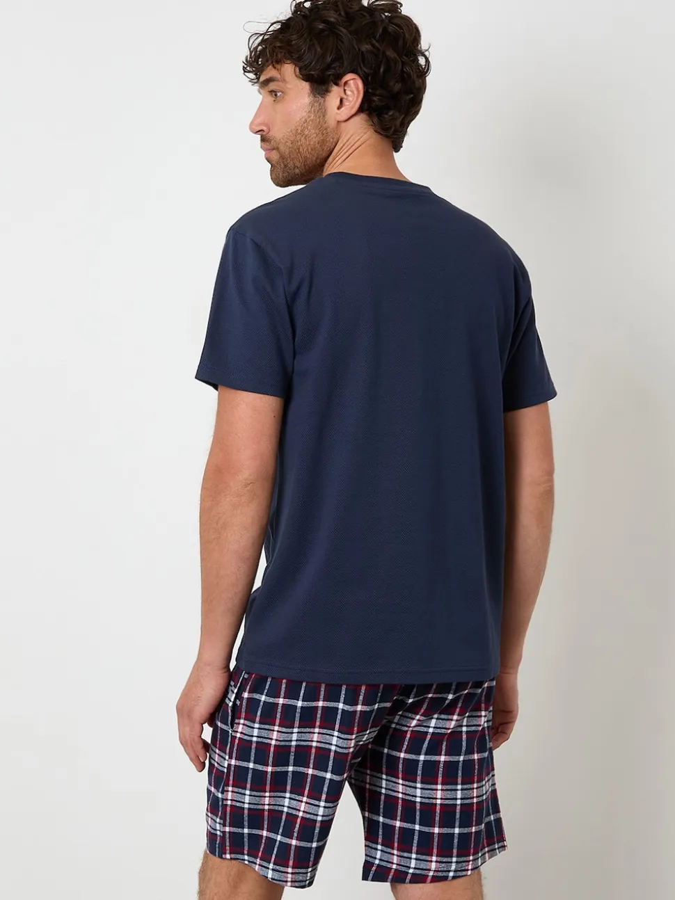 Threadbare Black Textured Check Shortie Pyjamas Set 2 Pack