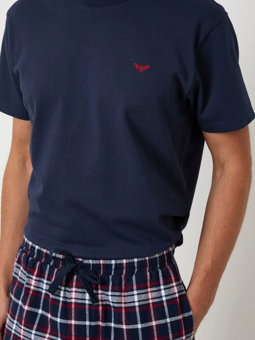 Threadbare Black Textured Check Shortie Pyjamas Set 2 Pack
